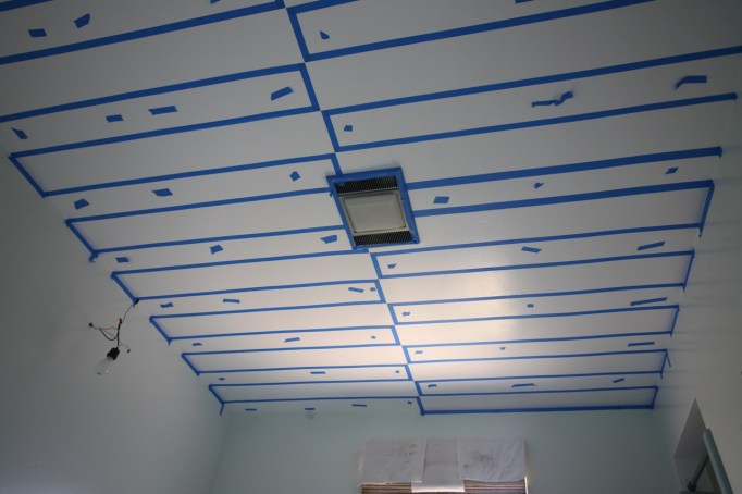how to paint stripes ceiling
