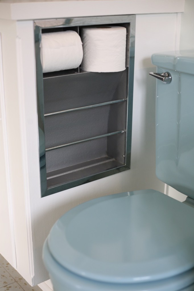 vintage bathroom magazine rack