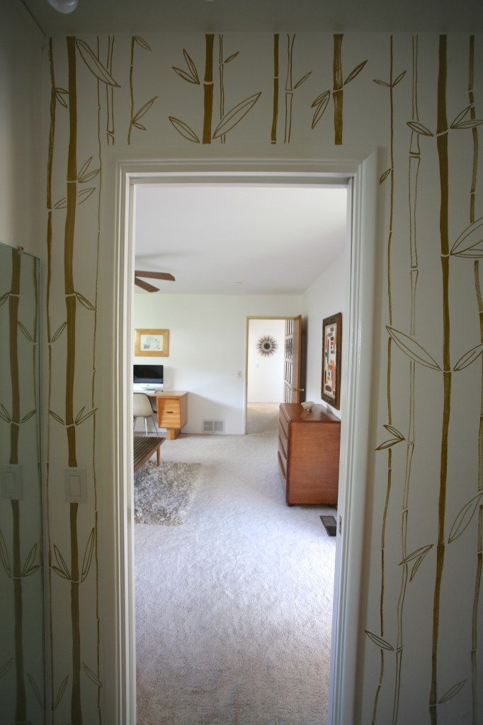 faux bamboo wallpaper paint pen walls