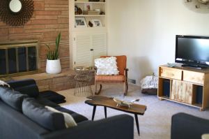 Mid Century Burl Redwood Coffee Table