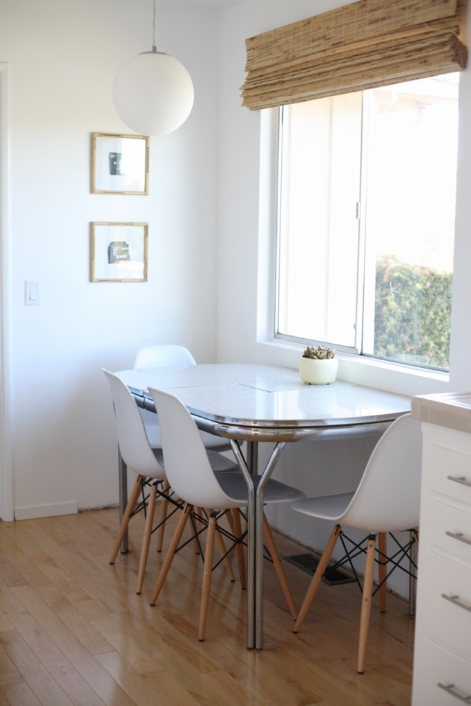 Eames chairs white kitchen formica vintage table