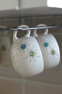 Franciscan Starburst teacups mid century kitchen 