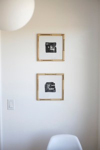 vintage bamboo frames paintings globe ball light kitchen