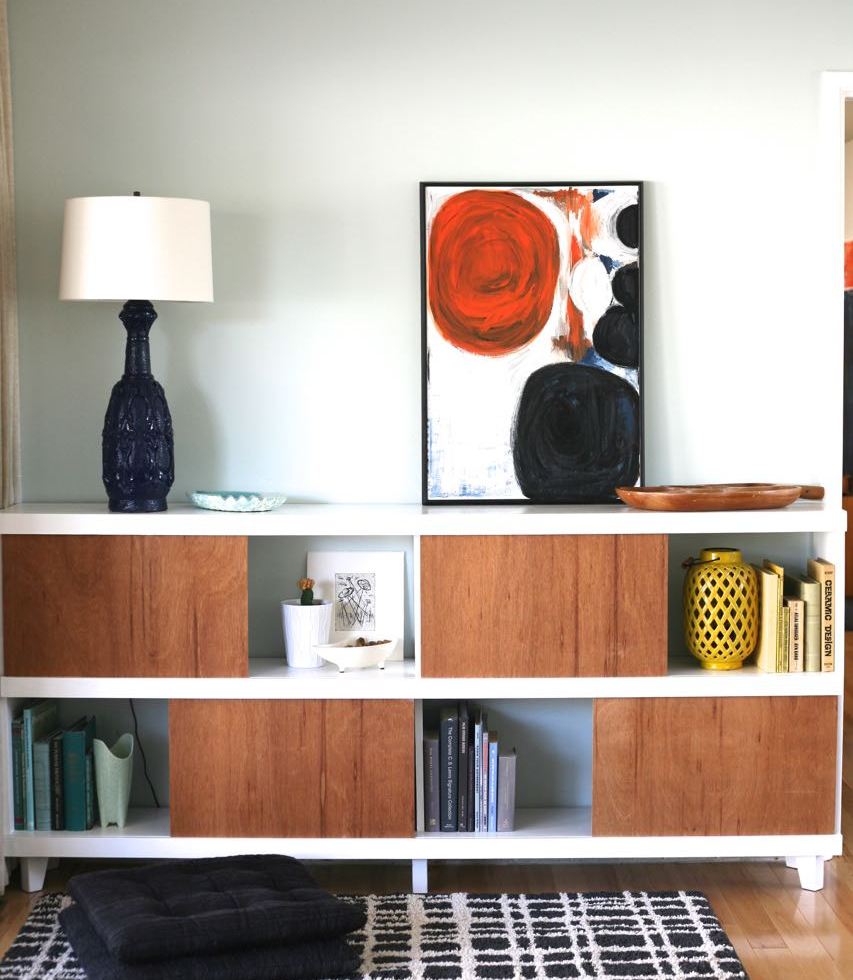 Mid century danish bookshelf sliding doors