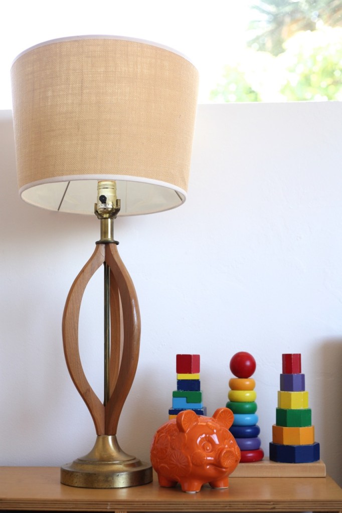 Danish Modern Lamp Kids Children's Room Orange Piggy Bank