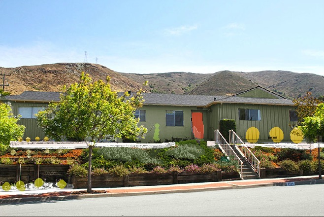 exterior paint color green mid century modern