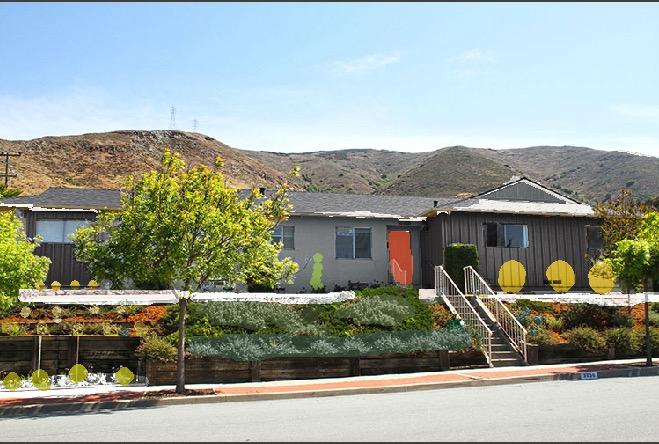 exterior paint color charcoal gray mid century modern