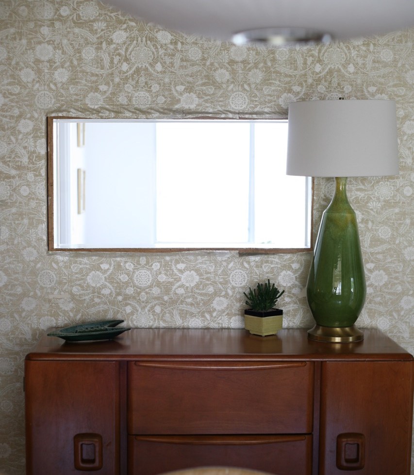 vintage 1970's wallpaper metallic olive green