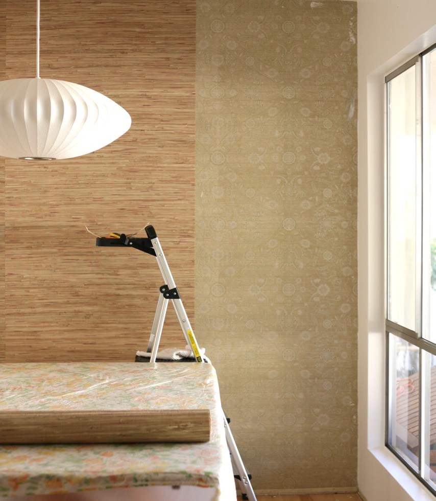 How to hang wallpaper over wallpaper diy grass cloth