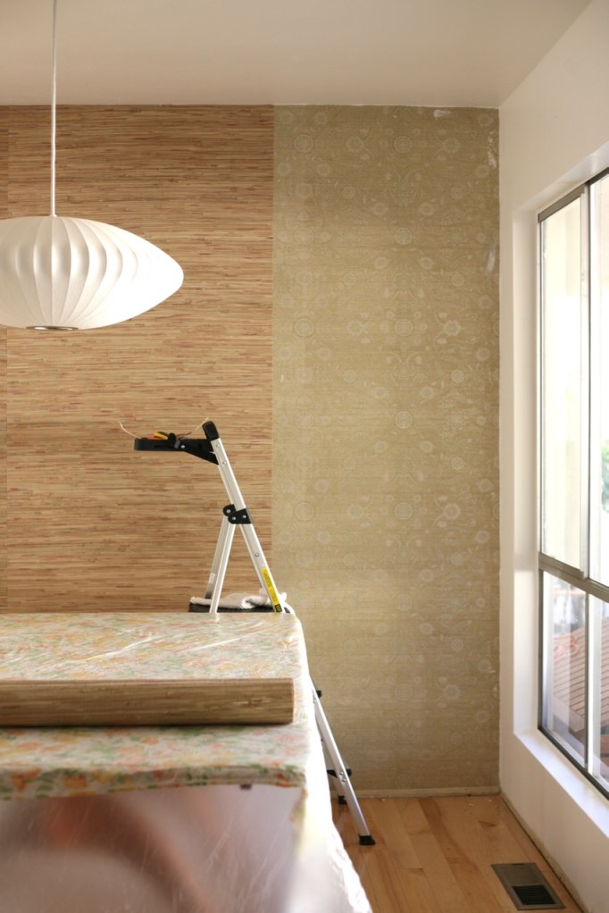 How to hang wallpaper over wallpaper diy grass cloth