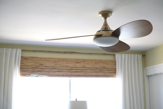 mid century modern ceiling fan brass diy spray paint harbor breeze avian