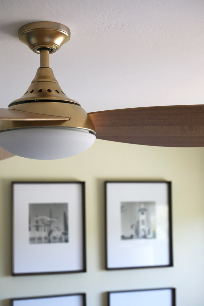 mid century modern ceiling fan brass diy spray paint harbor breeze avian