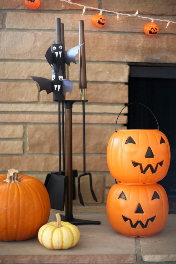 mid century halloween fireplace tool set