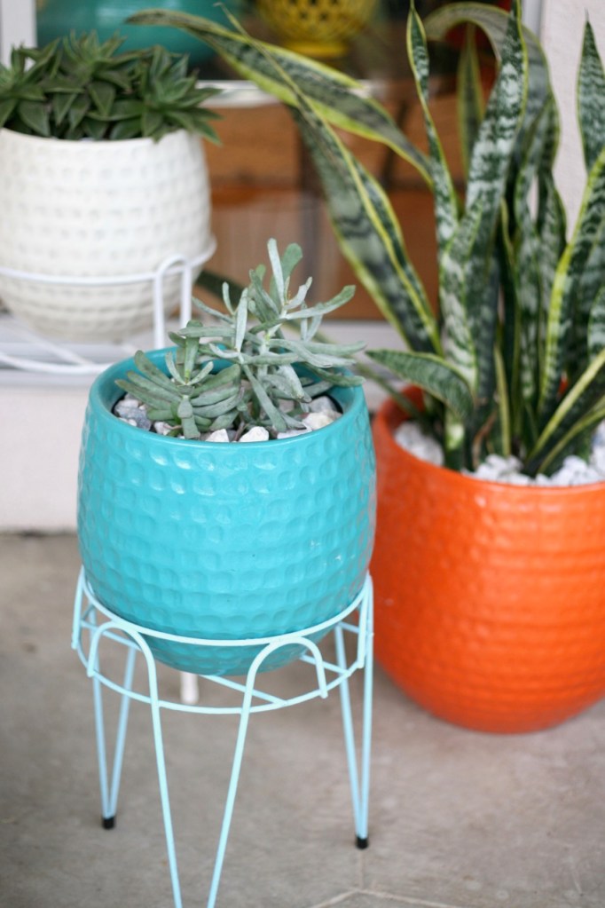 mid century bullet planters patio