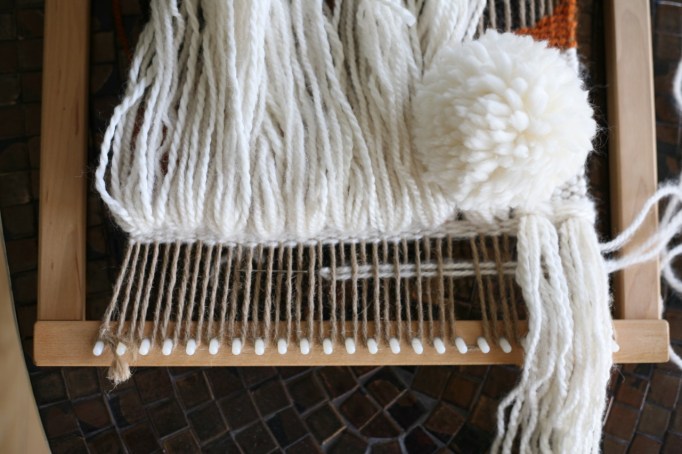 diy weaving pom pom fringe