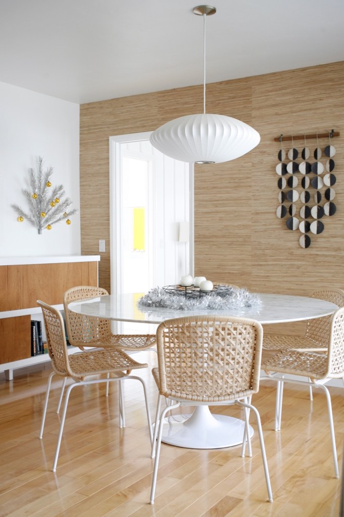 mid century dining room holiday christmas aluminum tree decorations retro vintage