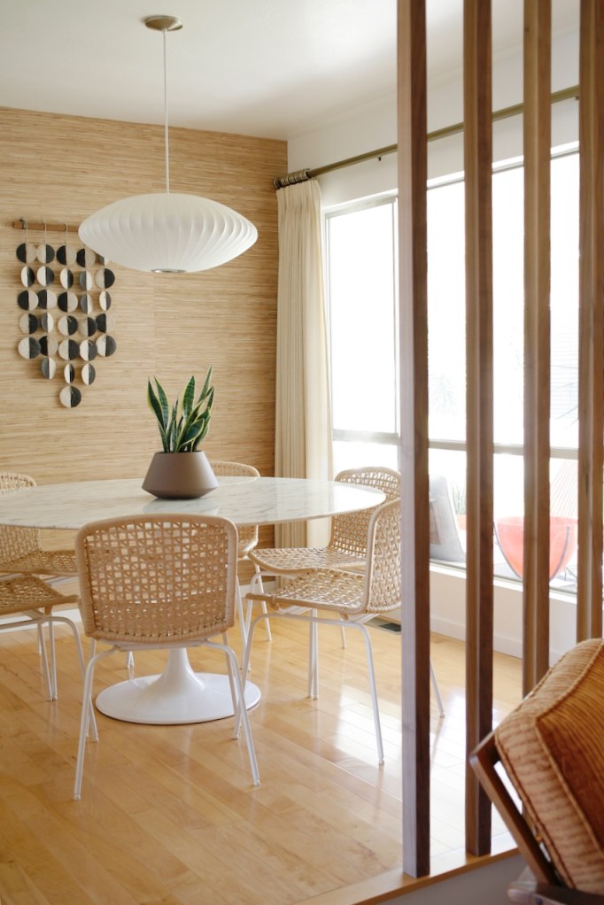 dining living room divider mid century walnut