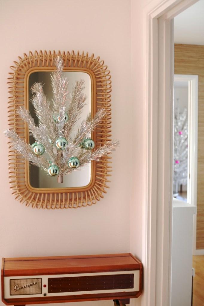 collection of aluminum christmas trees