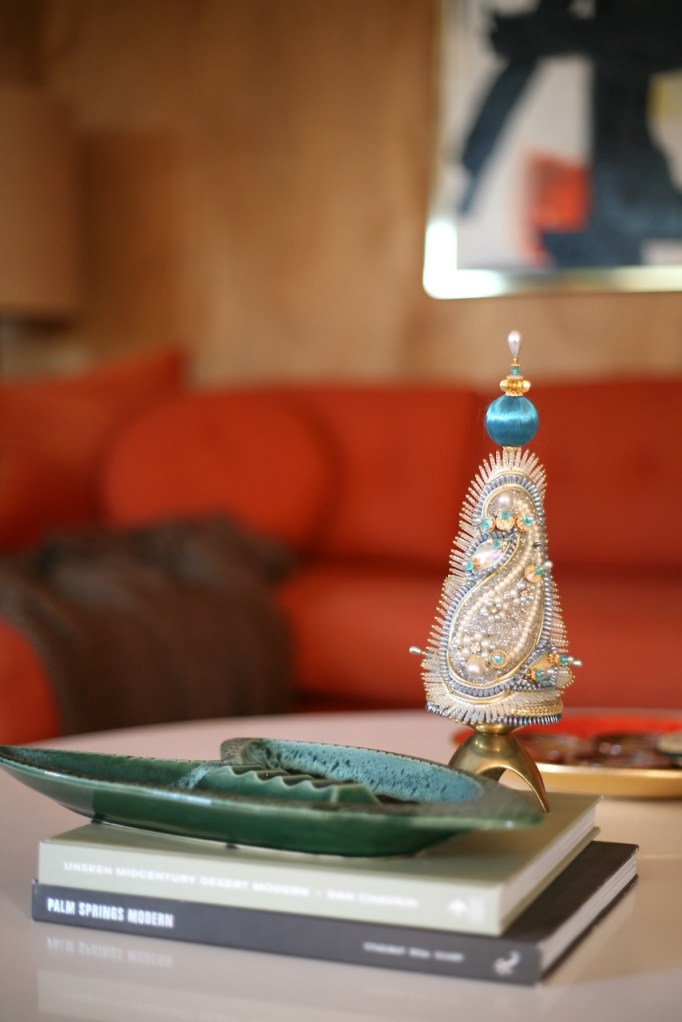 vintage mid century beaded christmas tree