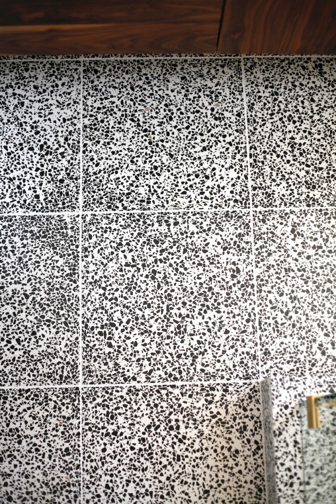 Terrazzo tile floor bathroom shower mid century modern ivy hill grout
