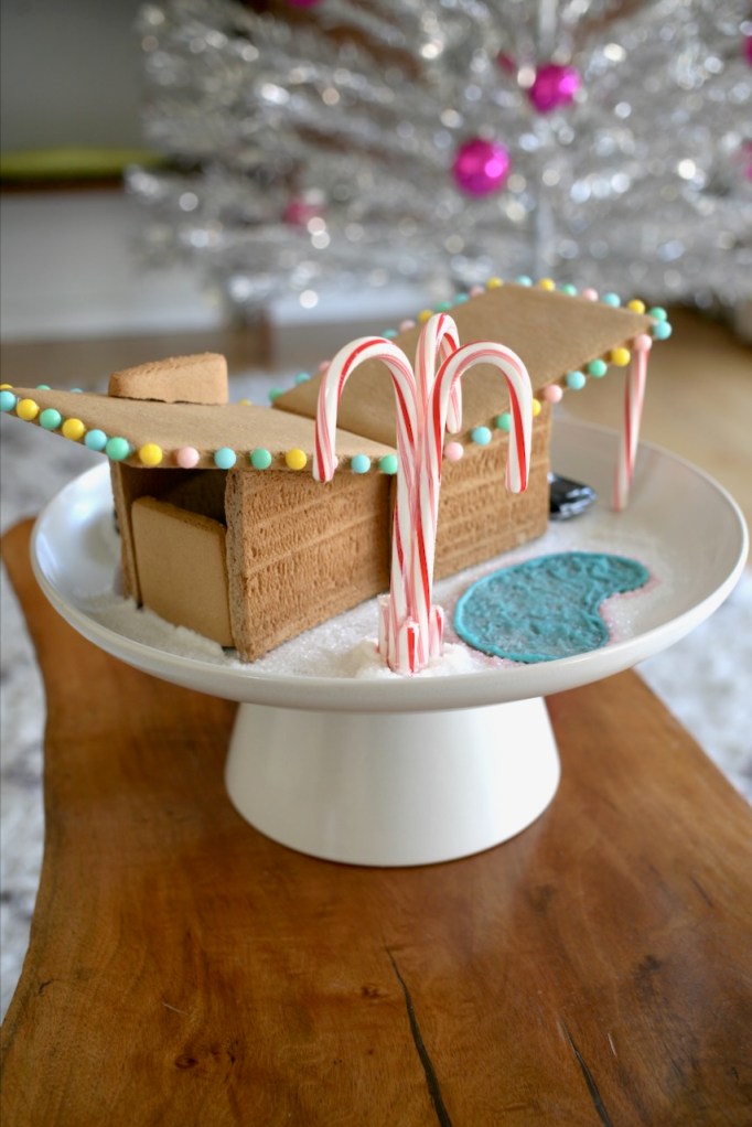 mid century gingerbread house kit